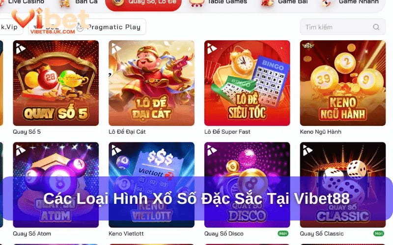 Xổ Số Vibet88 đa dạng hình thức chơi 